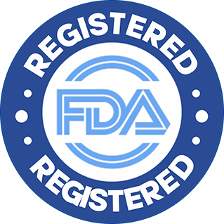 FDA registered logo with text 'REGISTERED' encircling the FDA emblem